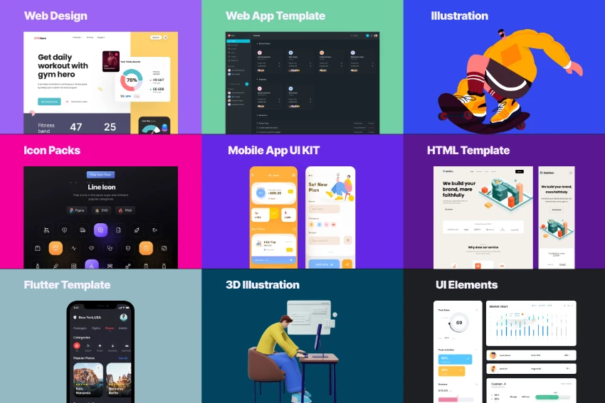 UIHUT Lifetime Deal - Get access to thousands of web design and web app templates as well as icons, illustrations, UI elements, and more!